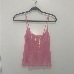 Vintage Hollister Pink Sequin-Detail Cami Tank Top size small